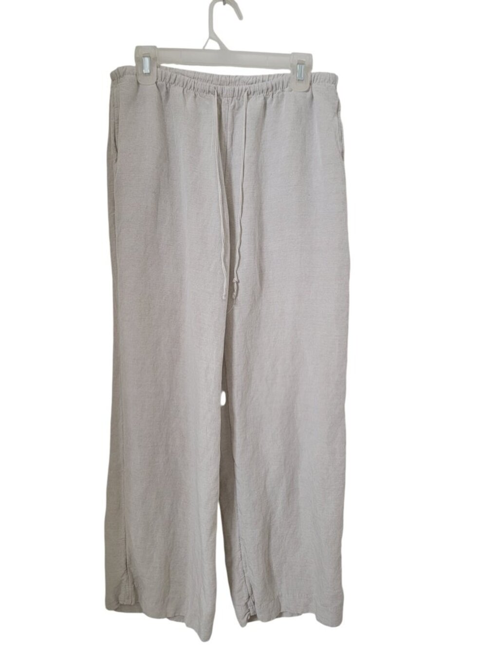 H&M Size M Natural Linen Colored Pull On Linen Blend Pants